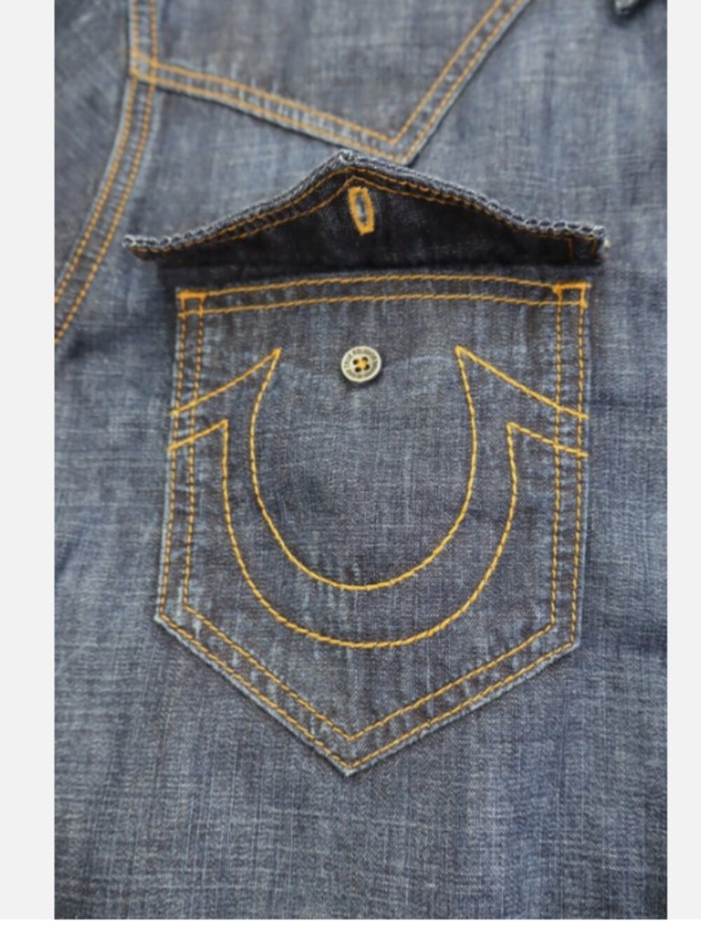 True Religion Denim Western Long Sleeve Men's Shirt XL Cotton New with defect - Picture 8 of 16